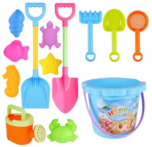 Set Giocattoli Da Spiaggia Con Sabbia | 13 Pezzi Divertenti Interattivi - Set Di Giocattoli Da Sabbia,Per Vacanze Estive Viaggi All'Aperto Giardino e Giochi d'Acqua Divertenti