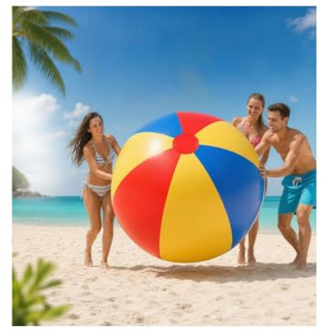 Jumbo Beach Balls,Giant Inflatable BeachBalls,Inflated Extra Large Rainbow Inflatable Ball,Plastic Huge Water Balls for Summer Swimming Pool Parties,Outdoor Beach Party and Games