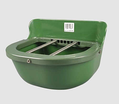 PFIFF Fohlentrog aus Polypropylen, Fohlen Futtertrog mit verstellbaren Gittern, grün, 8,5l