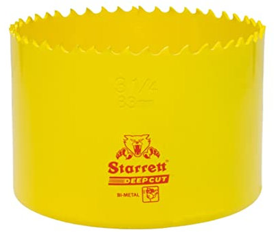 Starrett Deep Cut Hole Saw - DCH0314 Heavy Duty Bi-Metal with Extra Cobalt HSS Teeth - For Metals Wood Cast Iron Fibreglass Plastic Materials - 83mm