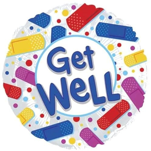 CTI Mylar-Ballon Get Well, bunt, 43,2 cm