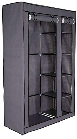 dibea Faltbarer Stoff-Kleiderschrank 175x110x45 cm, grau