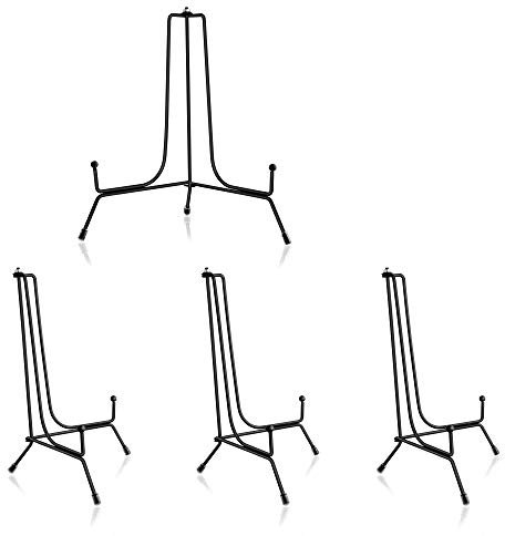 ipow 4pz Porta Piatti Decorativi Cavalletto Decorativo Supporto per Piatti in Metallo Design Rotante per Piatti, Foto, Arte, Libri, Collezione, ECC (6 Pollici)