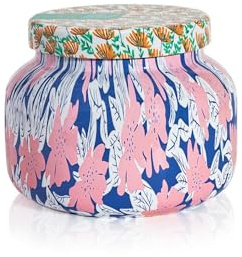 Capri Blue Scented Candles - Pattern Play Glass Jar Candles - Long Lasting Soy Wax Blend - Luxury Home Decor - Notes of Tropical Fruits & Sugared Citrus - Gifts for Women (Volcano, 19 oz)
