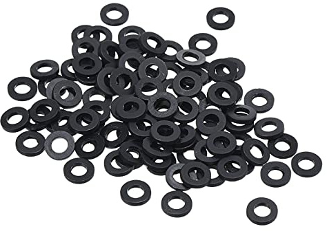 PATIKIL M3 Nylon Plat Rondelle, 100 Paquet 3mm ID 6mm OD Étanchéité Espaceur Joint Anneau pour Robinet Tuyau Eau Tuyau Fixation Boulon,Noir
