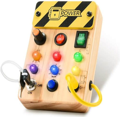 HappyGoLucky Montessori Spielzeug ab 1 2 3 Jahr, Activity Busy Board Kinderspielzeug ab 1 2 Jahr Spiele ab 1-3 Jahre Motorikspielzeug ab 1 Jahr Baby Spielzeug Kindertag Geschenk Junge 1-3 Jahre