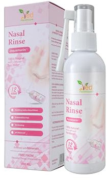 Enjuague nasal Aquamarin: spray nasal de alivio instantáneo para alergias y congestión (100 ml)