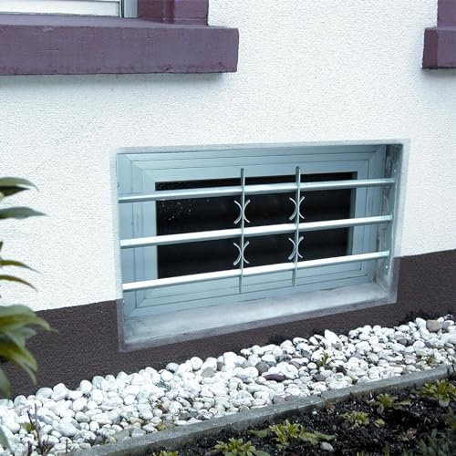 CLALER Fenstergitter mit Schrauben, 450x500-650 mm, Ausziehbar Einbruchschutz, Verzinkter Stahl