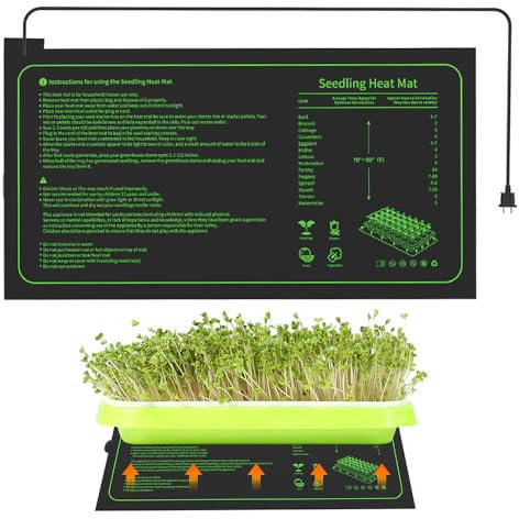 LUFEIS Heizmatte Pflanzen, 20W Wärmematte Pflanzen, Heizmatte Für Pflanzen, Reptil Dragon Temperatur Heizkissen, Pflanzen Heizmatte, ideal für Sämlinge, Haustiere und Reptilien(25 x 53.5cm)