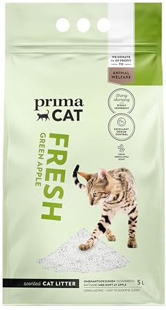 PrimaCat - Hygienic Apple Scented Cat Litter, Long Lasting Clay, 5L (4kg)- Amazon Exclusive
