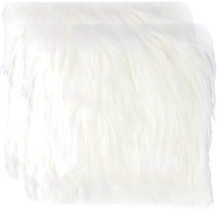 2 PièCes Fourrure, Fausse Fourrure Tissu, Feutrine Blanche, Tissu Blanc Patch, Plush Craft, Fausse Fourrure Blanche Pour Coussin Housse De Chaise DéCoration De NoëL