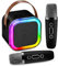 Mini Karaoke Machine 2 Microphones, Portable Kids Karaoke Machines,Bluetooth Speaker with 2 Wireless Microphones,Best Gifts for Girls Boys,Family, Home, Party, KTV, Travel