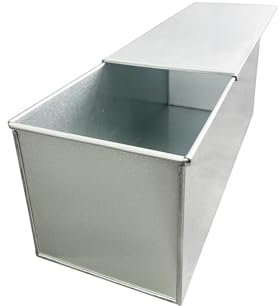 EUROTINS Pullman Loaf Bread Tin with Lid – Durable Aluminized Steel, Easy Release, Domestic and Commercial Baking (33cm x 10cm x 10cm)