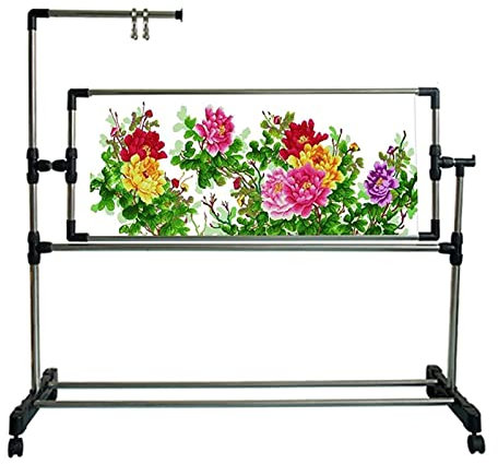 Verstellbarer Stickständer für Kreuzstich und Handarbeiten, höhenverstellbarer Bastelrahmen, Boden- und Schoßtischhalter für Näh- und Kunstprojekte, perfekt für Bastler