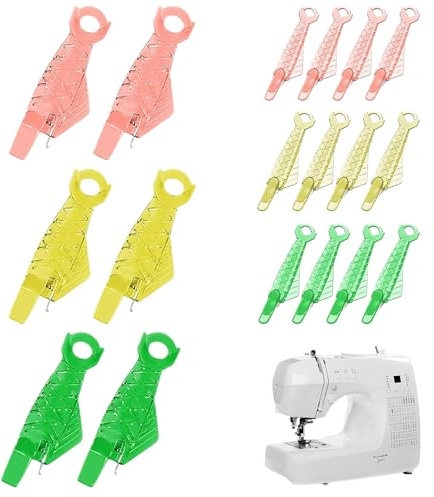 KinetiCore 18 Pcs Fish Mouth Sewing Needle Threaders, Automatic Sewing Machine Needle Threader Tool, Quick Loop Threader for Sewing DIY Craft, 3 Sizes 3 Colours