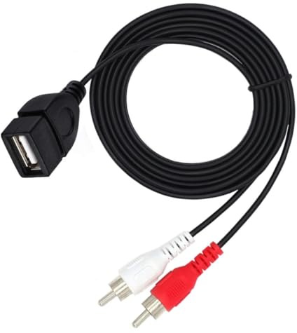 USB hona till 2RCA hane TV video kompositadapter omvandlare kabel video