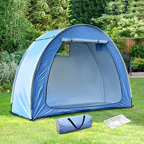 Treayes Portable Bike Storage Tent - Waterproof Anti-Dust Shelter for 3-4 Bikes Foldable Outdoor Bicycle for Garden and Camping Grayish Green(SD-94W)