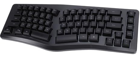 Cuifati Ergonomiskt Tangentbord med Kabel, Kompakt Delat Tangentbord med 69 Tangenter, Handledsstöd, 18 RGB Bakgrundsbelysning, Löstagbar Typ C-anslutning, Datortangentbord för Bärbar