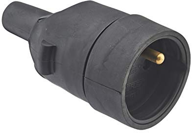 Connecteur electrique - Adaptateur prise - Prise Plate - Raccord electrique - Fiche electrique - Fiche Femelle Caoutchouc Douille D4.8mm Avec EclIPse Noir - Debflex - 713590
