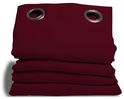 Moondream DecibelControl® Akustikvorhang 3in1 | Lärmschutz | Thermoisolierung Winter+Sommer | 100% Verdunkelung | Patentierte Technologie | EU Herstellung | Ösen | Rot MC330 | 140 x 300 (BxH) cm
