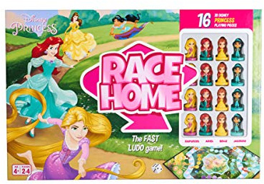 Disney Princess Official Race Home Board Game, Play With 16 Princesses Including Ariel, Cinderella, Jasmine & Belle, For Up To 4 Players, Ages 4+