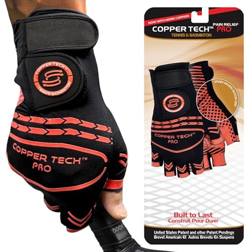 Copper Tech Pro Pickleball Gloves for Men & Women | Advanced Joint Support with Copper Compression |AAA Synthetic Leather Tennis, Badminton, & Racquetball