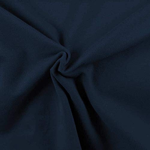 0,5m Baumwoll-Jersey uni Meterware Jersey-Stoff Öko-Tex zertifiziert Sommerstoff, Farbe:dunkelblau