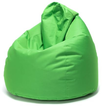 Ecopuf Fuzzy | Puff Poltrona Sacco - da Interno e Esterno - A Antistrappo Antimacchia - Imbottitura Polistirolo A Doppia Zip - Dim 80x110cm