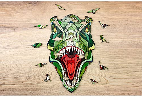 EWA Eco-Wood-Art - T-Rex - Puzzle en Bois - Puzzle pour Adultes et Adolescents - Assemblage sans Colle - 129 pièces.