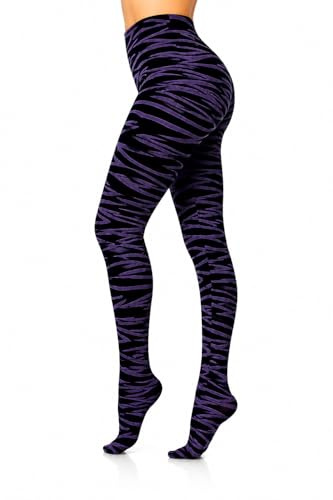 MYSASI Collant Donna Fantasia Zebra 70 Denari Taglia.M, Multicolore, M