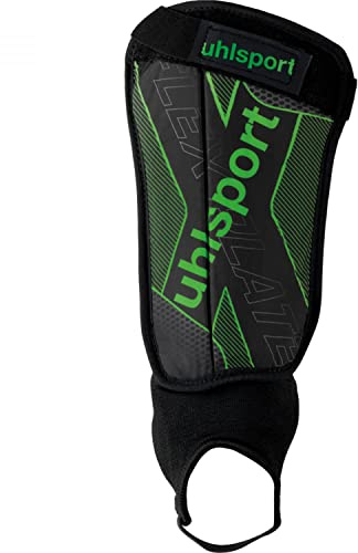 uhlsport Flex Plate Schienbeinschoner für Kinder und Erwachsene- ultraleichter Fussball-Schienbeinschoner mit Knöchelschutz - schlagabsorbierend, gepolstert und schützend