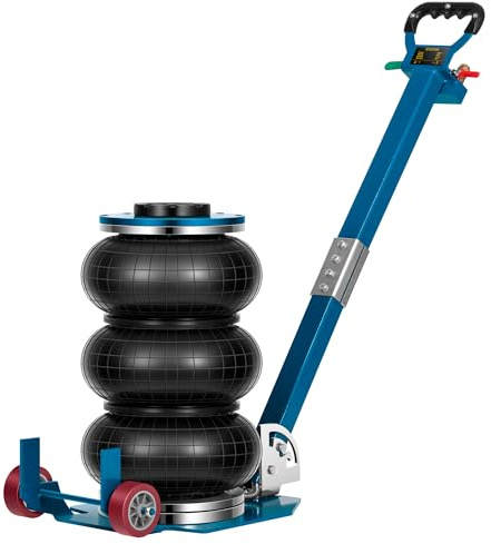 SPECSTAR 3 Ton Air Bag Jack with Wheels, 6600lbs Pneumatic Car Jack with Adjustable Long Handle, Lift Range 5.3 Inch to 15.8 Inch, 3-5S Fast Lifting, Blue