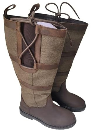 NEW PoleStar London Leather Riding Country Boots Footwear XX Wide Calf BROWN UK 8 EURO 42