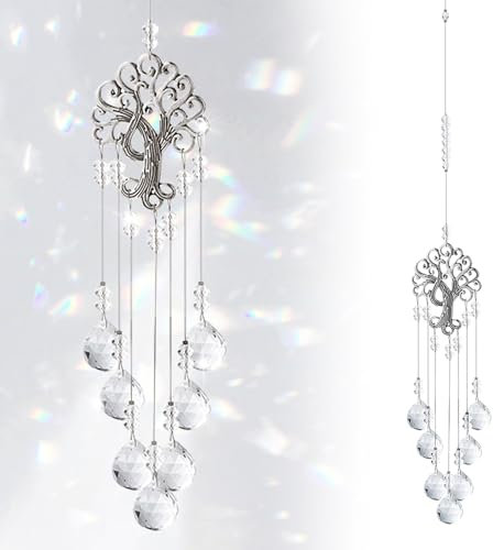 SPHERETRON Carillon attrape-soleil en cristal, attrape-soleil, cristal décoratif à suspendre, cristaux de verre à suspendre, attrape-soleil, prismes, décoration à suspendre pour jardin, Feng Shui,