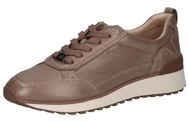 Caprice Sneaker da Donna Bassi in Pelle con Lacci, Metallico (Titan Deer), 41 EU