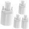 Housoutil 4 Piezas G24D Cabeza De Lámpara De Conversión Tres Bombillas Adaptador De Enchufe Convertidor De Enchufe Bombilla E27 Convertidor De Casquillo De Bombilla Base E12 Pantalla Blanca