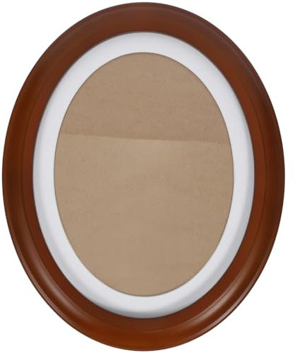 VOSAREA 10 Inch Oval Picture Frame Classic Oval Wood Photo Frame Photo Frame Wall Hanging Picture Frame for Living Room Bedroom Decoration