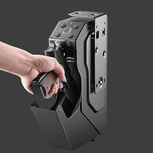 Vapenskåp, Bärbart Väggmonterat Vapenskåp, Säkert Vattentätt Resefodral Robust Elektronisk Låslåda Researrangör Portabelt Handvapenfodral, Biometriskt Fingeravtryck Med Strömkabel