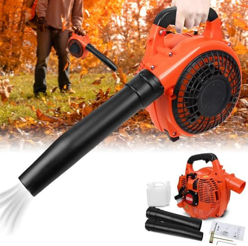 Soffiatore per foglie a benzina, soffiatore per foglie, soffiatore per foglie, 26 cc, ventilatore da giardino, 750 W, senza fili a benzina, soffiatore a benzina con una sola mano