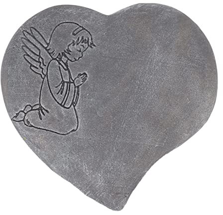 LetCart Piedra conmemorativa para perros, piedra conmemorativa de perro, en forma de corazón, resistente a la intemperie, piedra conmemorativa para mascotas, para manualidades, patrón de niña amable,