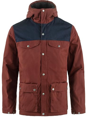 Fjallraven Greenland Winter Men's Insulated Full-Zip Midlayer Jacket, Maroon/Dark Navy, Large