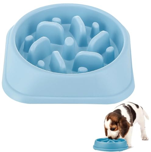 Ciotola per Cani Anti Ingozzamento,Ciotole per Cani Grandi e Taglia Media,Ciotola Anti ingozzamento,per Animali di Piccola/Media/Grande Taglia (Blu)