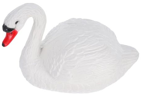 Cabilock Garden Floating Swan Figurine Lifelike Goose Statue Outdoor Water Feature Ornament for Decor
