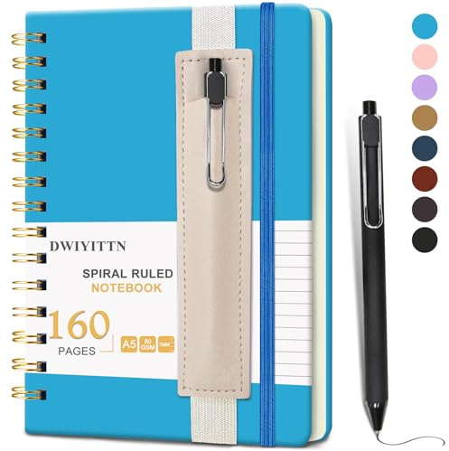 Liten Spiralbunden Anteckningsbok, 14,5x21cm 160 Linjerade Sidor