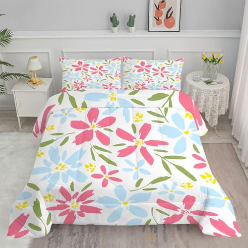 Linfye Bettdecke 155x220 4 Jahreszeiten Blumen Bettbezug Ganzjahresdecke 155x220 Bettdecke Waschbar Bettdecke Ohne Bezug Nutzbar Mikrofaser Steppdecke Schlafdecke BC87