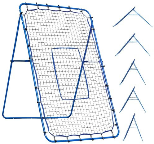 MQXDNFDC Rete da rimbalzo per pallavolo e baseball, 1,8 x 1,2 m, con 2 regolazioni rapide da 6 angolazioni, facile installazione rapida, ideale per pallavolo, softball, lacrosse, calcio e allenamento
