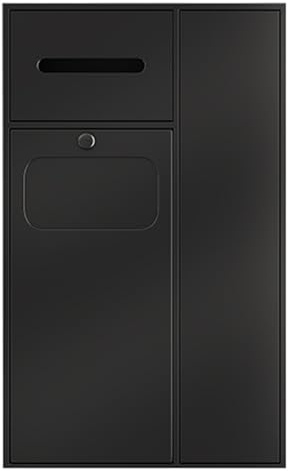 Nicho nascosto 4 in 1 in acciaio inox per soggiorno, bagno, doccia, WC, cestino integrato per carta igienica porta shampoo - BIDHCKQ49374-Nero-67 x 40 cm