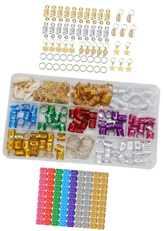 TOPPERFUN 150 piezas Anillos para Dreadlocks Adornos de Joyería Metálica Accesorios Coloridos para Trenzas y Pelo para Fiestas y Fotografía