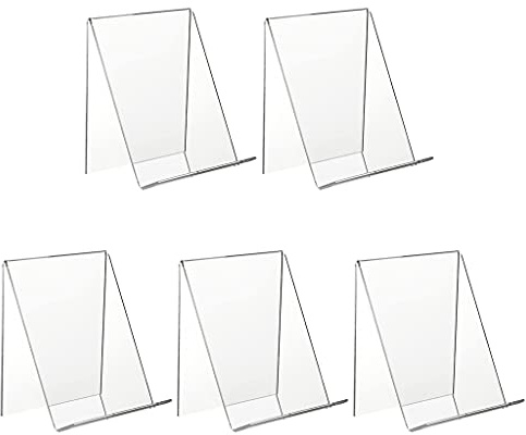 Lot de 5 supports de tablette en acrylique transparent pour afficher des peintures, livres, partitions, cahiers, CD