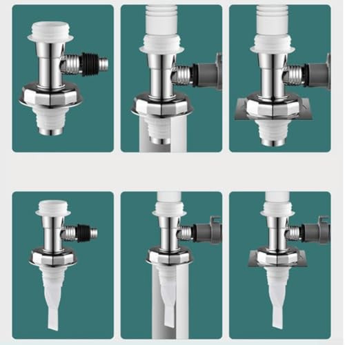 Couvercle de sol pour machine à laver et lave-vaisselle avec fermeture automatique, ABS galvanisé + adaptateur d'égout de type T en silicone (type T)